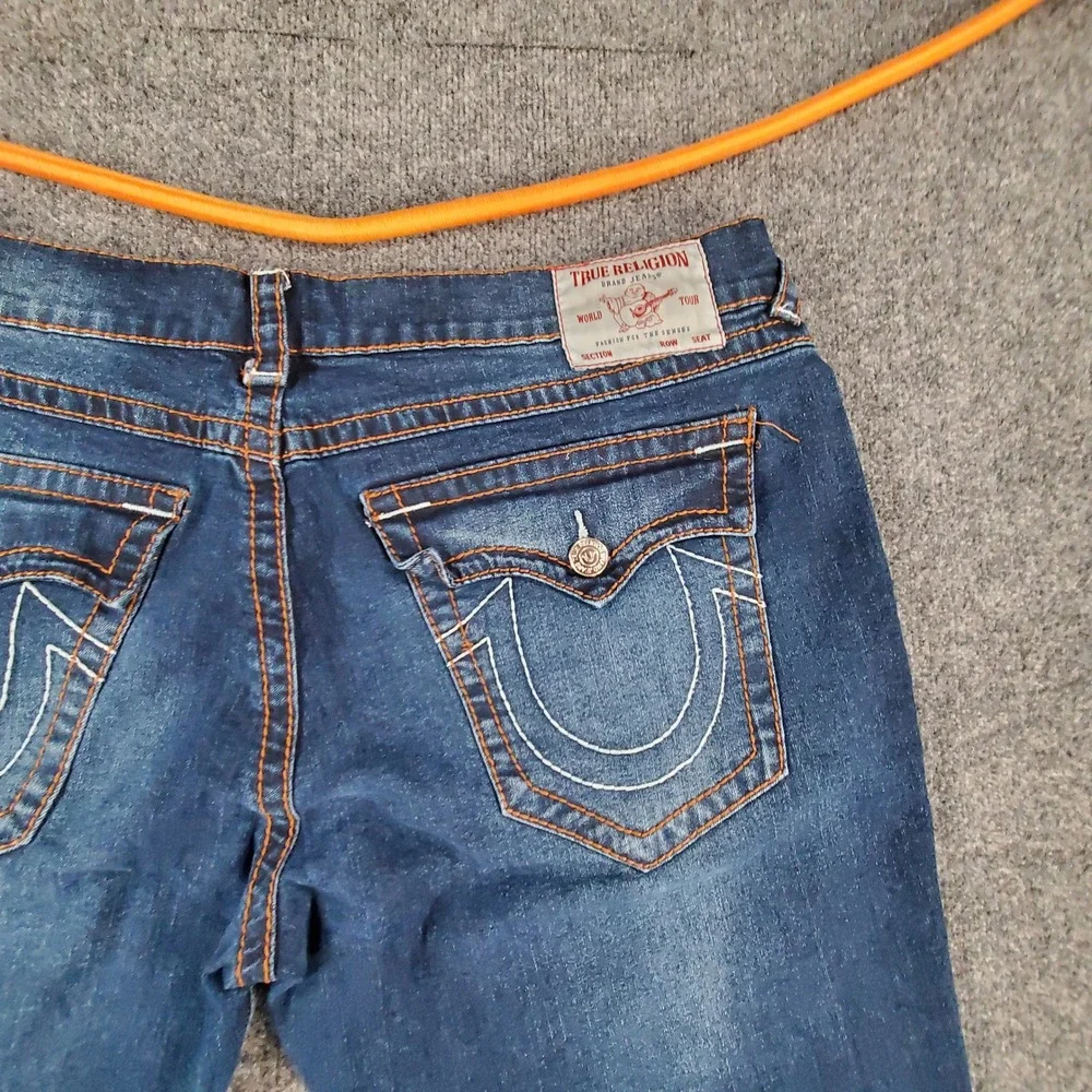 True Religion Jeans Mens 40 x 32 Ricky Big T Relaxed Straight Flap Pocket Denim